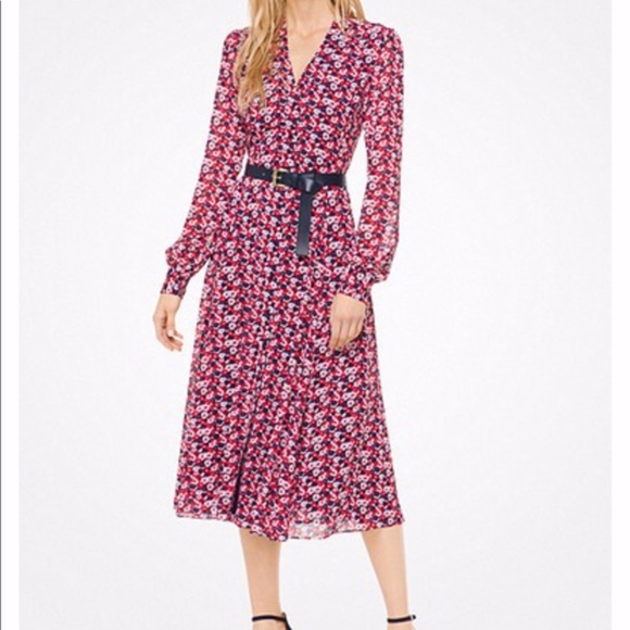 michael kors floral midi dresses